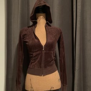 Women's Brown Velour Juicy Couture Zip Hoodie